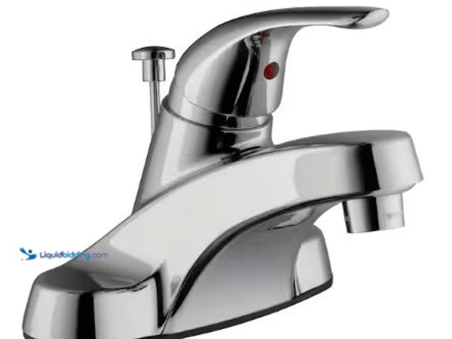 Lot 49-1625364 - Glacier Bay Aragon 4 in. Centerset Single-Handle Low-Arc Bathroom Faucet in Polished Chrome, Model #...