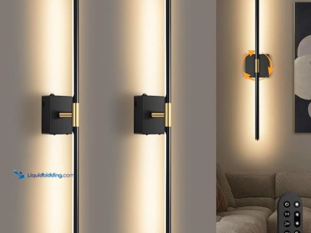 Lot 49-1517010 - Wall Sconces Set of 2 Battery Operated, Wireless USB Rechargeable Wall Lights with Remote Control, 3...