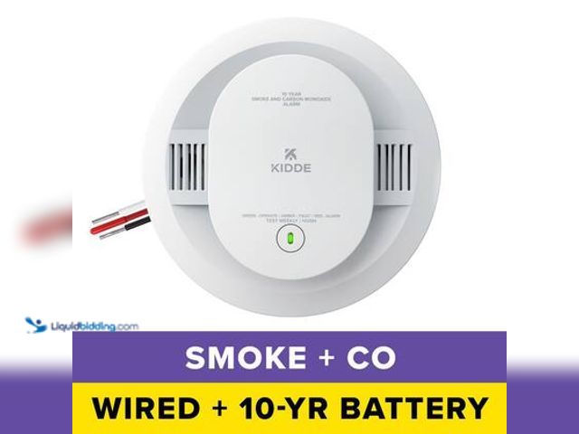 Lot 49-5539750 - Kidde 10-Year Battery and Hardwired Smoke and Carbon Monoxide Detector, Interconnectable, LED Lights...