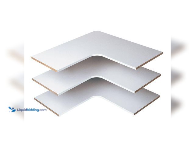 Lot 49-5414409 - Closet Evolution 30 in. D x 30 in. W Classic White Wood Corner Shelf (3-Pack) Model # WH7 Unused