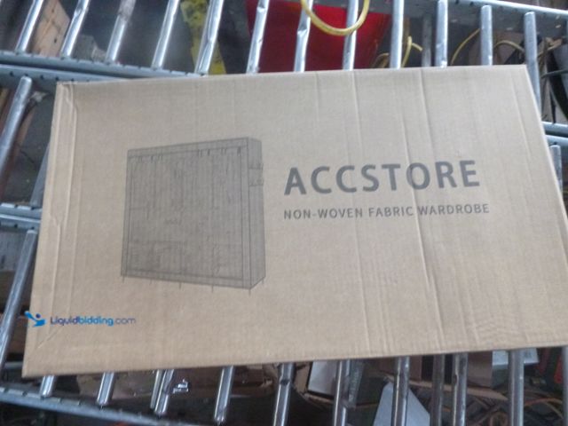Lot 49-3466041 - Portable Wardrobe Clothing Wardrobe Shelves Clothes Storage Organizer with 4 Hanging Rail, Black Mod...