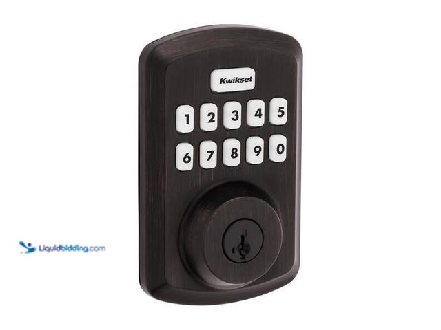 Lot 49-5454128 - Kwikset Powerbolt 250 10-Button Keypad Venetian Bronze Transitional Electronic Deadbolt Door Lock Mo...
