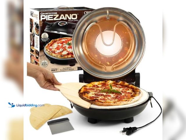 Lot 49-1513601 - PIEZANO Crispy Crust Pizza Oven by Granitestone – 12 Inch Electric Pizza Oven Indoor Countertop Make...