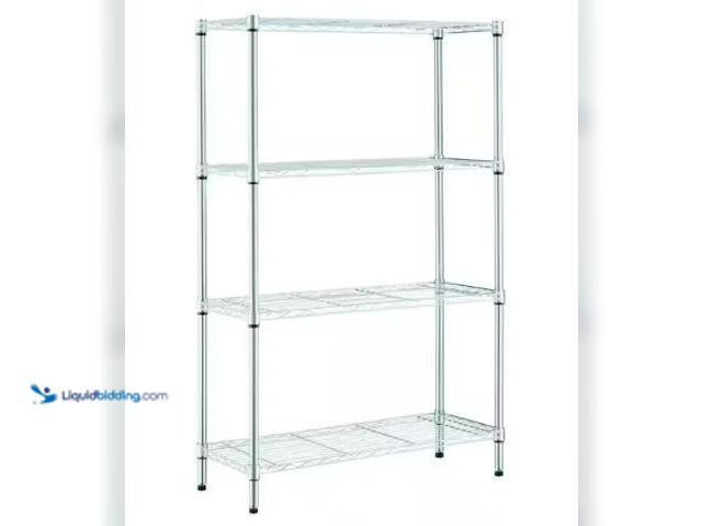 Lot 49-3631566 - HDX 4-Tier Steel Wire Shelving Unit in Chrome (36 in. W x 54 in. H x 14 in. D), Model # 31436PS-1, U...