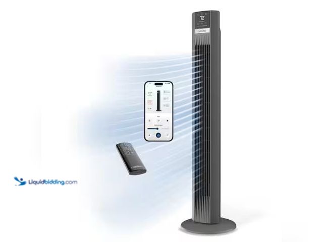 Lot 49-1515651 - Lasko Xtra Air 48 in. 12-Speed Smart Tower Fan in Gray w/ DC Motor, Works w/ Alexa, Google, Whisper ...