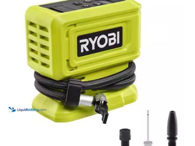 Lot 49-1625531 - RYOBI ONE+ 18V Cordless High Pressure Inflator (Tool Only), Model # PCL001B, Slightly used, Has need...