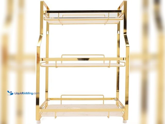 Lot 49-5433760 - Bathroom Standing Rack, 3 Tier Bathroom Storage Shelf, Floor Storage Shelf, Bathroom Organizers and ...