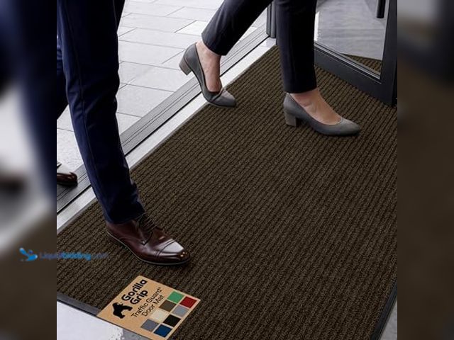 Lot 49-2025399 - GORILLA GRIP Traffic Guard Indoor Outdoor Heavy Duty Door Mat, 60x36 Brown, Model # B07S64GB1Y, MSRP...