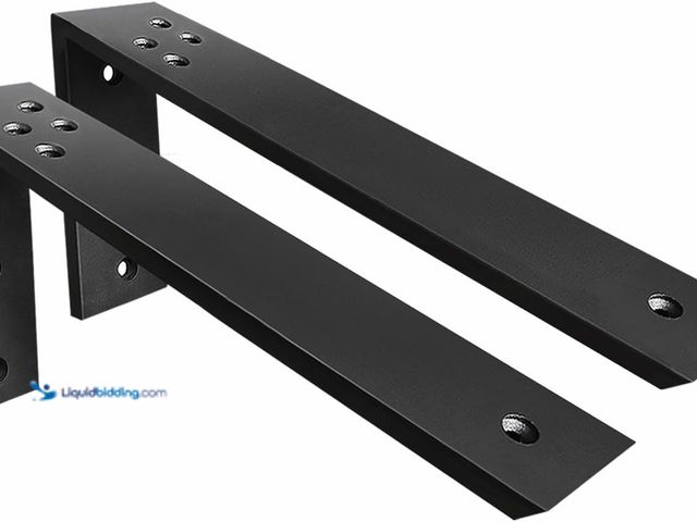 Lot 49-3565847 - Countertop Support Brackets 2 Pack L Bracket Countertop Brackets 20" x 8" x 2.5" Heavy Duty 3/8" Thi...