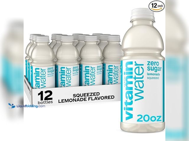 Lot 49-5545239 - vitaminwater Zero Sugar Squeezed Lemonade Nutrient Enhanced Flavored Water Beverage, 20 fl oz Bottle...