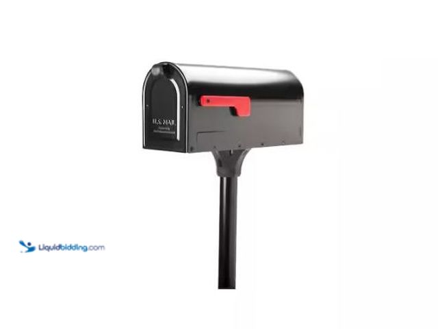 Lot 49-1569749 - Architectural Mailboxes MB1 Black, Medium, Steel, Post Mount Mailbox and 2 in. In-Ground Post Kit, M...