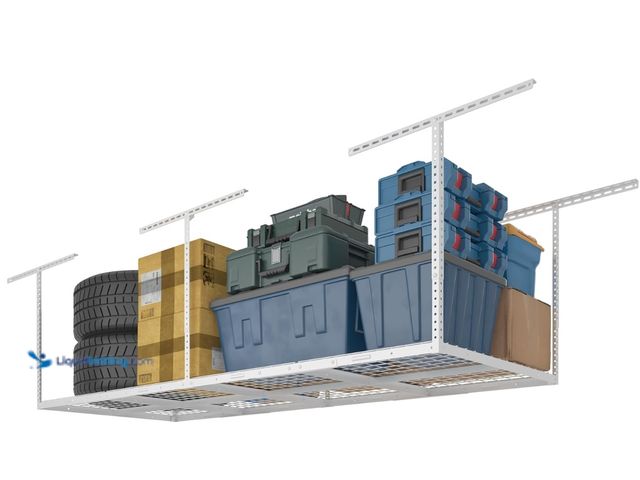 Lot 49-3481650 - FLEXIMOUNTS 3x8 Overhead Garage Ceiling Storage Rack, Adjustable Garage Organization System, Heavy D...