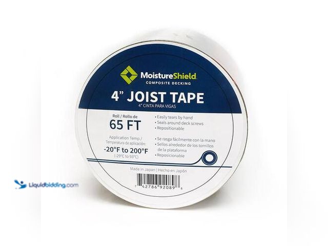 Lot 49-3617608 - MoistureShield 4 in. x 65 ft. Polyethylene Acrylic Joist Tape - Unused Model # 726627  Ref#BIN0730