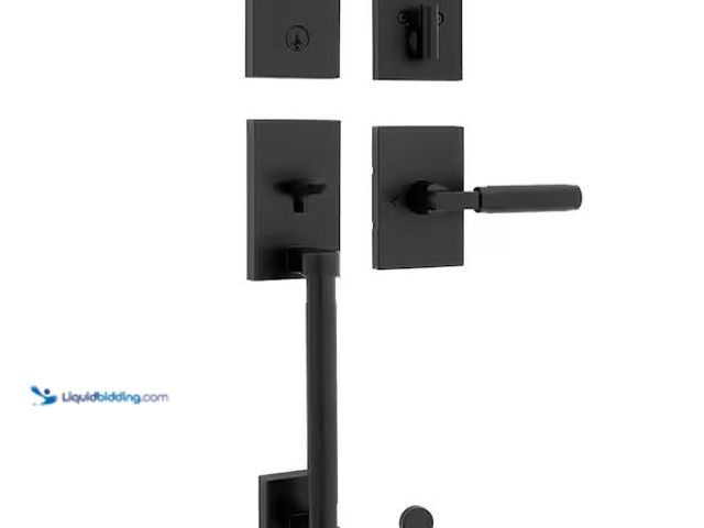 Lot 49-1576994 - Kwikset Prava Matte Black Single Cylinder Handle set w/ Prava Handle featuring Smart Key Security Mo...