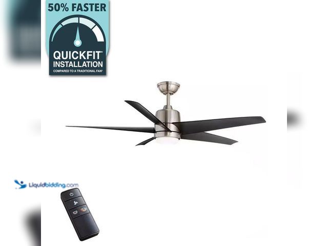 Lot 49-5409133 - Hampton Bay
Mena 54 in. White Color Changing Integrated LED Indoor/Outdoor Brushed Nickel Ceiling F...
