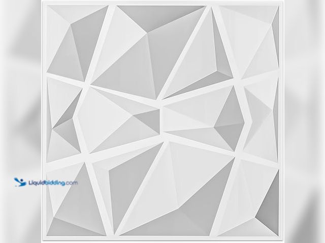 Lot 49-5484809 - Art3d 12 Pack 3D Diamond Design Wall panels 19.7"x19.7" PVC Panel for Interior Wall Decor Living Roo...