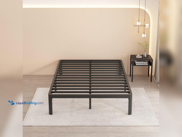 Lot 49-2025400 - MAF 14 Inch Queen Metal Platform Bed Frame with Round Corner Legs, Mattress Baffle, 3000 LBS Heavy D...