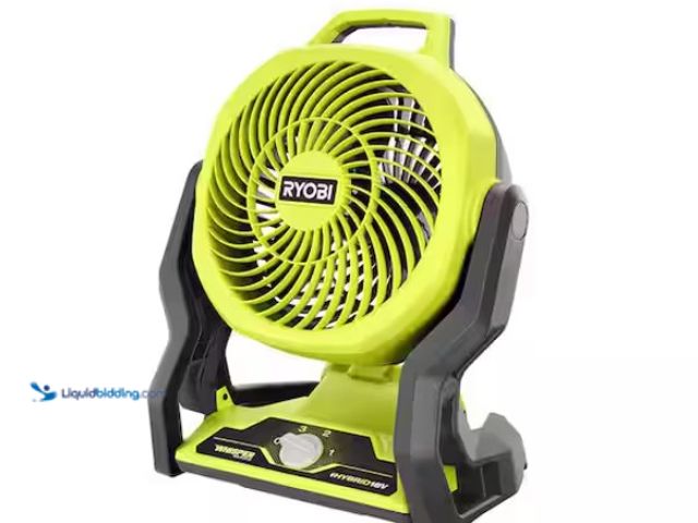 Lot 49-1547192 - RYOBI ONE+ 18V Cordless Hybrid WHISPER SERIES 7-1/2 in. Fan (Tool Only) Model # PCL811B, Slightly us...