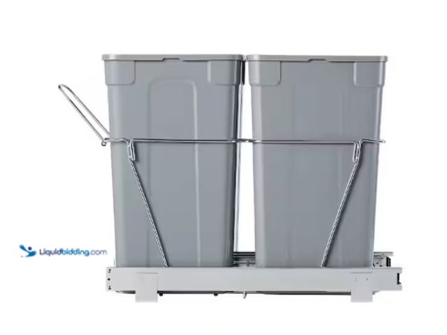 Lot 49-2004156 - Vevor Pullout Trash Can 27 qt. x 2 for Kitchen Cabinet, Under Sink, Heavy Duty Slides, Under Mount W...