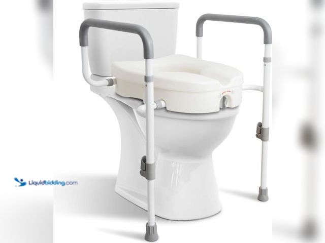 Lot 49-3565110 - WeHwupe Raised Toilet Seat with Handles for Elderly - Toilet Seat Risers for Seniors with Adjustable...