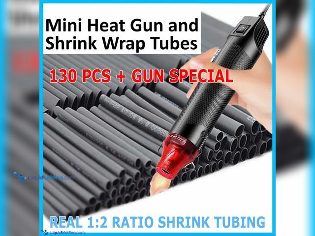 Lot 49-5388219 - Electric Mini Heat Gun with 130 Heat Shrink Tubes - NEW - High Quality smaller size heat gun for all...