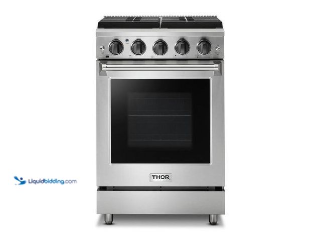 Lot 49-2000752 - Thor Kitchen 24 in. 3.7 cu. ft. Gas Range with Convection in Stainless Steel, Model # LRG2401U, MSRP...