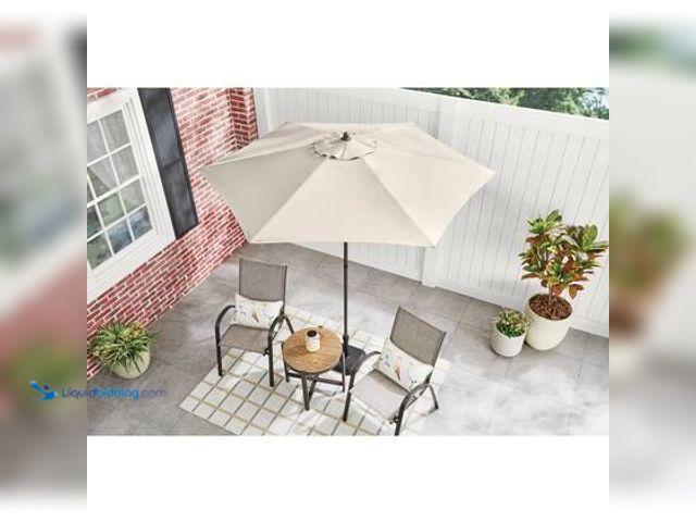 Lot 49-5559297 - StyleWell 7.5 ft. Steel Market Outdoor Patio Umbrella in Putty Beige. Model # UTS00203E-PUTTY. Unuse...