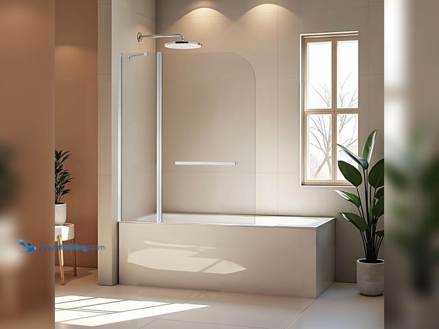 Lot 49-5485773 - 48" W x 58" H Bathtub Shower Door, Frameless Glass Shower Door with 1/4" (6mm) Clear Tempered Glass,...