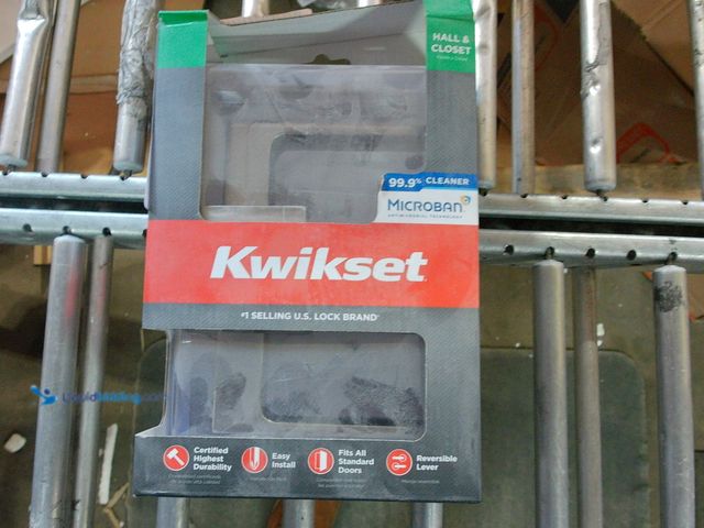 Lot 49-3472121 - Kwikset Singapore Square Satin Nickel Hall/Closet Door Handle with Microband Model # 720SAL 15 SQT, ...