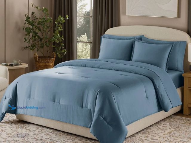 Lot 49-5580787 - Member's Mark 3-Piece Cotton-Tencel Sateen Comforter Set, Full/Queen (Blue). 193968550561. Unused