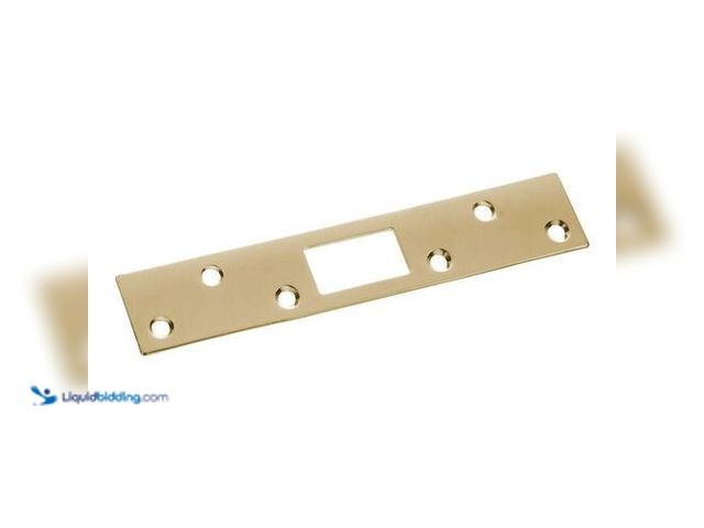 Lot 49-3617010 - First Watch Security Set of (5) 1-1/4 in. x 6 in. Polished Brass Security Deadbolt Door Strike - Unu...