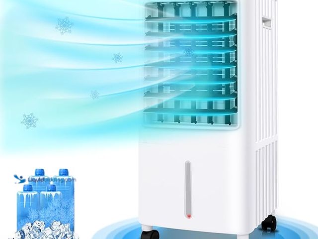 Lot 49-3528134 - Evaporative Air Cooler,3-IN-1 Portable Air Conditioners Remote Control, 70° Oscillation Energy Effic...