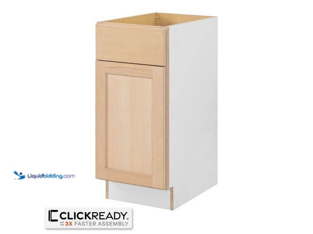 Lot 49-5412885 - 15 in. W x 24 in. D x 34.5 in. H Ready to Assemble Base Kitchen Cabinet in Unfinished with CLICKREAD...