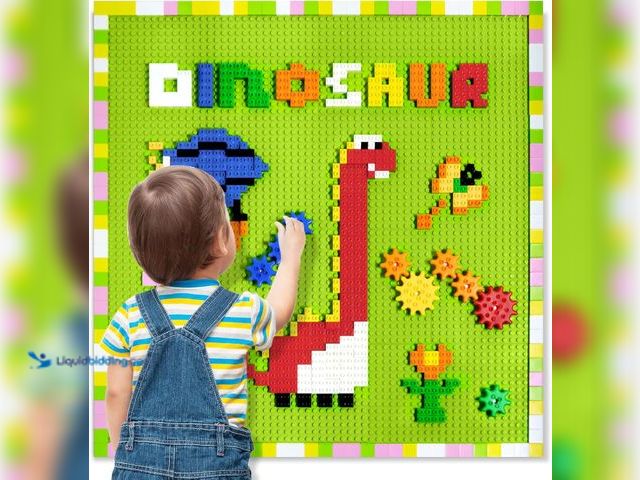 Lot 49-5543287 - Building Blocks on Wall or Table: 8PCS 20x10 Inch Self Adhesive Baseplates 572 PCS Bricks Compatible...