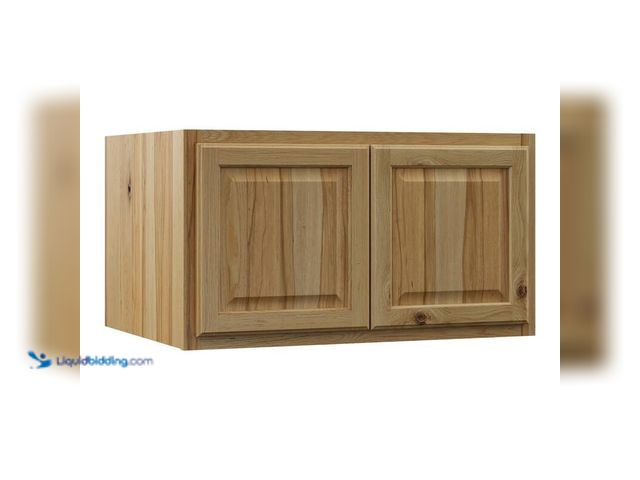 Lot 49-5445952 - Hampton Bay Hampton 36 in. W x 24 in. D x 18 in. H Assembled Deep Wall Bridge Kitchen Cabinet in Nat...