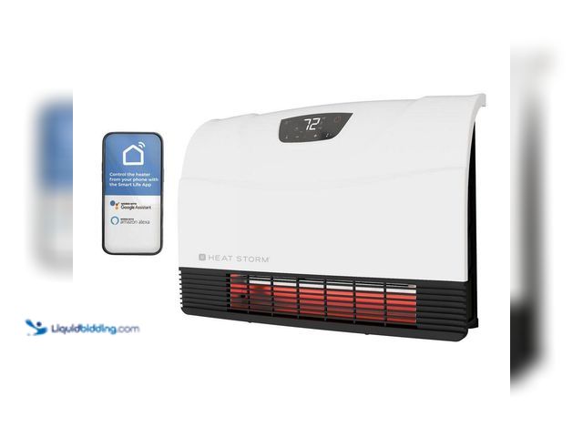 Lot 49-5496007 - HEAT STORM
1500W Phoenix WiFi Infrared Wall Unit Wi-Fi Smart Heater in White (attachments and hardw...