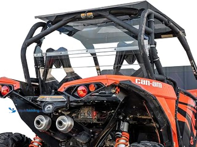 Lot 49-1632143 - SuperATV Rear Windshield for 2013-2018 Can Am Maverick | Made of 1/4" Clear Standard Polycarbonate, ...