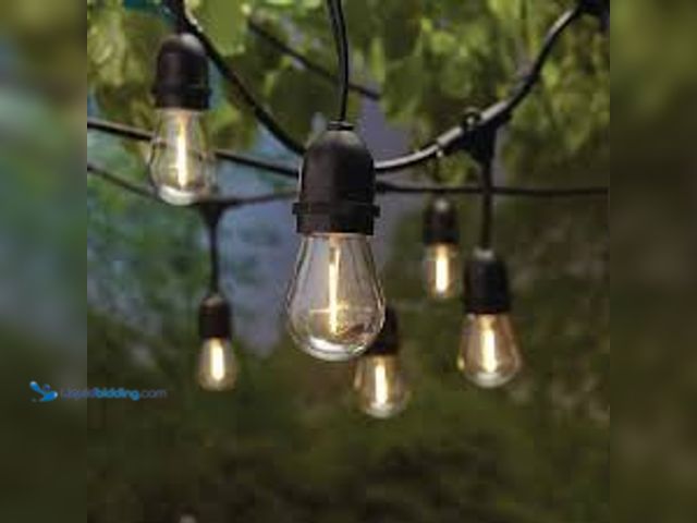 Lot 49-5448931 - Hampton Bay 10-Light 20 ft. Outdoor Solar LED Edison Bulb String Light. Model # SL20-10/SOL/V1/HD. U...