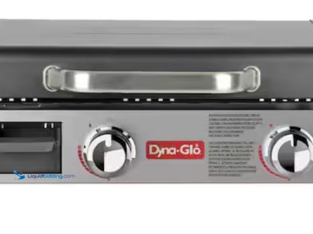 Lot 49-1637945 - Dyna-Glo 2-Burner Portable Propane Gas Flat Top Griddle Grill in Black and Stainless Steel with Lid,...