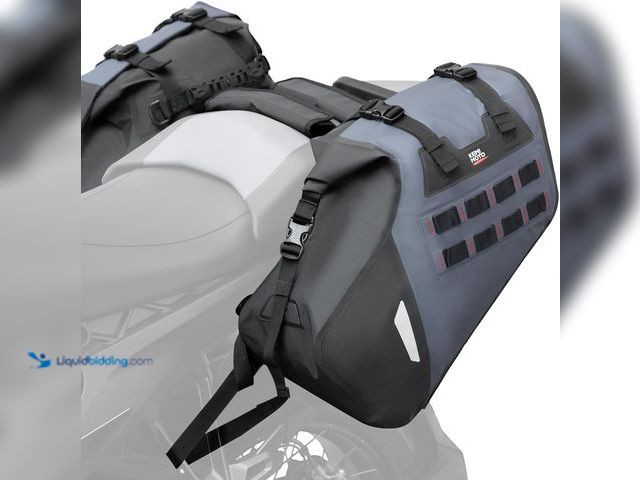 Lot 49-3600416 - KEMIMOTO IPX6 Waterproof Motorcycle Saddlebags PVC Soft Panniers Side Tail Bag 30L(15Lx2) Motorbike ...