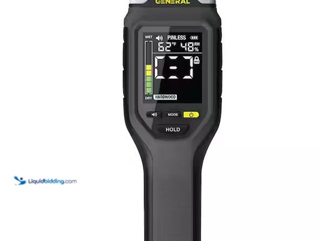 Lot 49-1576906 - General Tools 2-in-1 Pin and Pinless Moisture Meter with Backlit Display for Wood, Drywall, and Buil...
