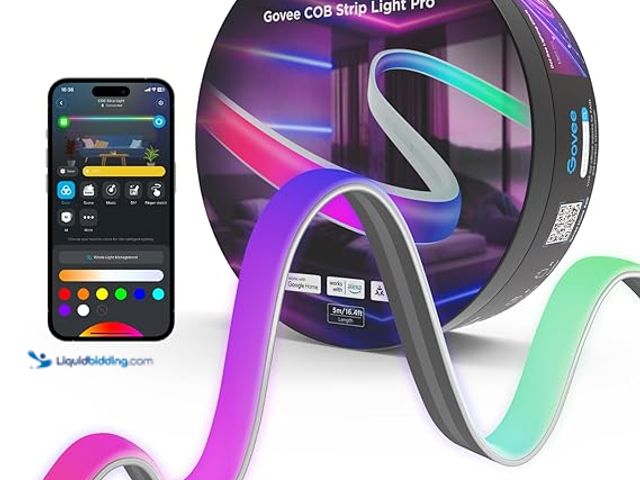 Lot 49-5411888 - Govee COB LED Strip Light Pro, LED Lights for Bedroom Compatible with Alexa, Google Assistant and Ma...
