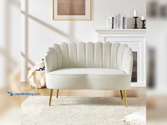 Lot 49-5508663 - JAYDEN CREATION
Yeran Velvet 50.2 in. Ivory 2-Seats Loveseat with Flower Shaped Back Design. Model ...