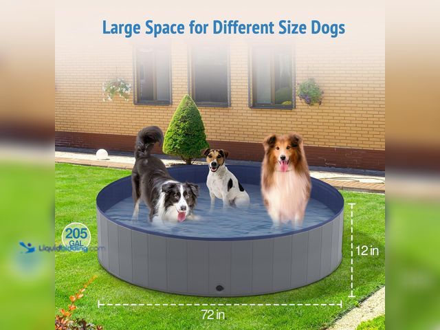 Lot 49-5547940 - Niubya Foldable Dog Swimming Pool, Collapsible Hard Plastic, Portable Bath Tub for Pets Dogs and Cat...
