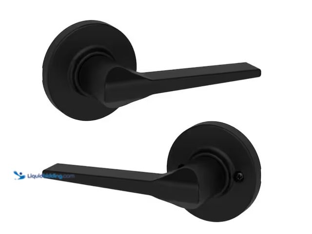 Lot 49-1571650 - Lot of (6) Kwikset Hollis Round Rose Matte Black Passage Hall/Closet Door Handle, Model # 200HSL RDT...