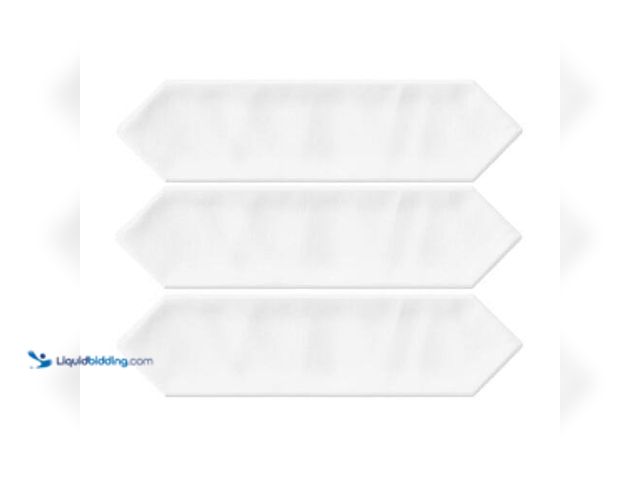 Lot 49-3617689 - Giorbello Glossy Ceramic Picket Hexagon Subway 3 in. x 12 in. x 10 mm Wall Tile Case - White - Unuse...