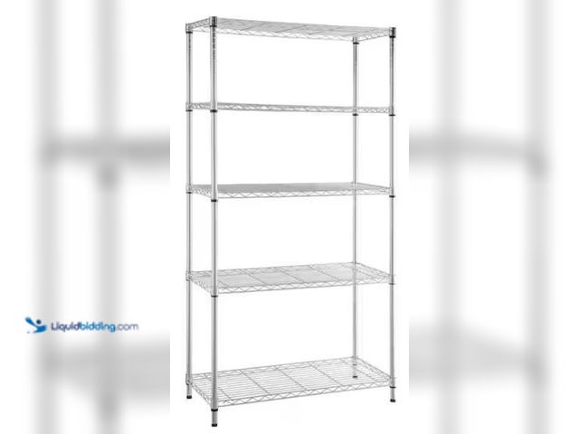 Lot 49-1632070 - HDX 5-Tier Commercial Grade Heavy Duty Steel Wire Shelving Unit in Chrome (48 in. W x 72 in. H x 18 ...