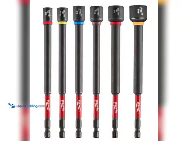 Lot 49-3470886 - Milwaukee SHOCKWAVE Impact Duty 6 in. Magnetic Nut Driver Set (6-Pieces), Model # 49-66-4567, New, F...