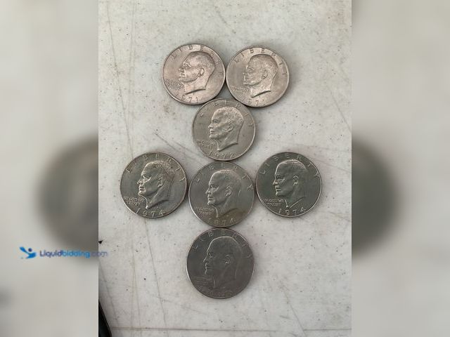 Lot 49-1505732 - LOT OF 7 “IKE” EISENHOWER LARGE ONE DOLLAR COINS INCLUDING 1971, 1972, 1974 AND 1976 #COINS0122