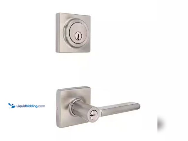 Lot 49-1569138 - Defiant Tonebridge Satin Nickel Single Cylinder Combo Pack with Square Rose, Model # 32MS3X2D91, Unu...